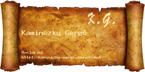 Kaminszky Gergő névjegykártya
